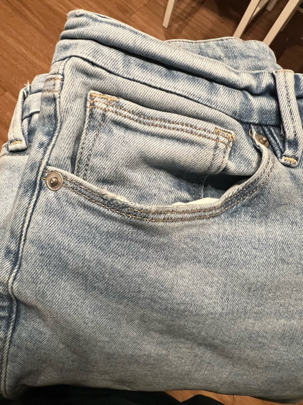 Good American Light Blue High-Rise Flare Jeans - Picture 5 of 9